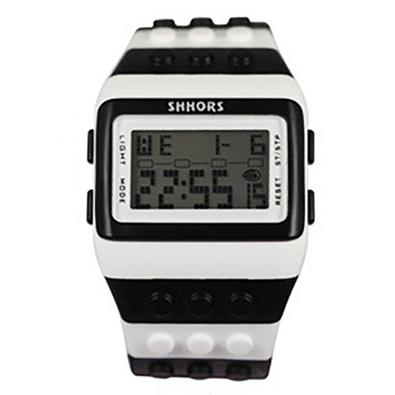 ML02 Modieus herenhorloge, kleurrijk multifunctioneel elektronisch horloge met bouwsteen, waterdicht dameshorloge met nachtlampje: Blauw