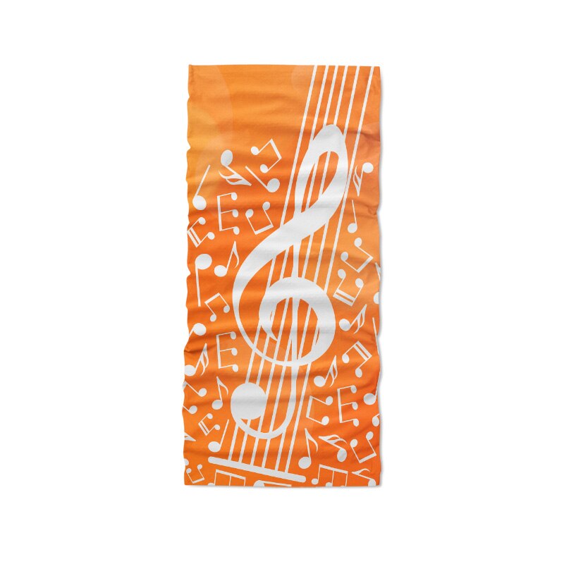 Nyhed 3d trykt hijab tørklæde musik symbol sjov glad musiknote kunst bandana cykling hals gamacher støvtæt rørformet maske: Stil 5