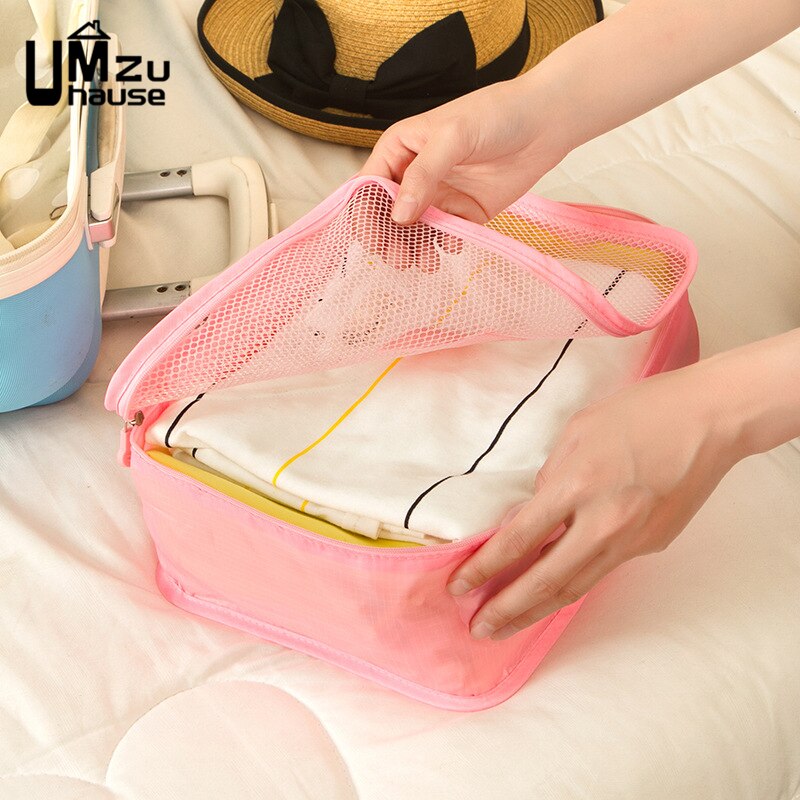 6Pcs Travel Suitcase Storage Bags Set Luggage Organizer Pack Home Organization Reusable Fabric Underwear Clothes Cosmetic Packet