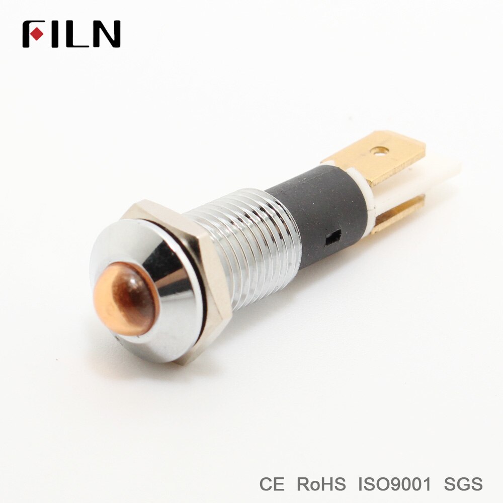 FILN metal pilot lamp pilot indicator signal lamp 10mm red yellow blue green white 12v 24v 110v led light