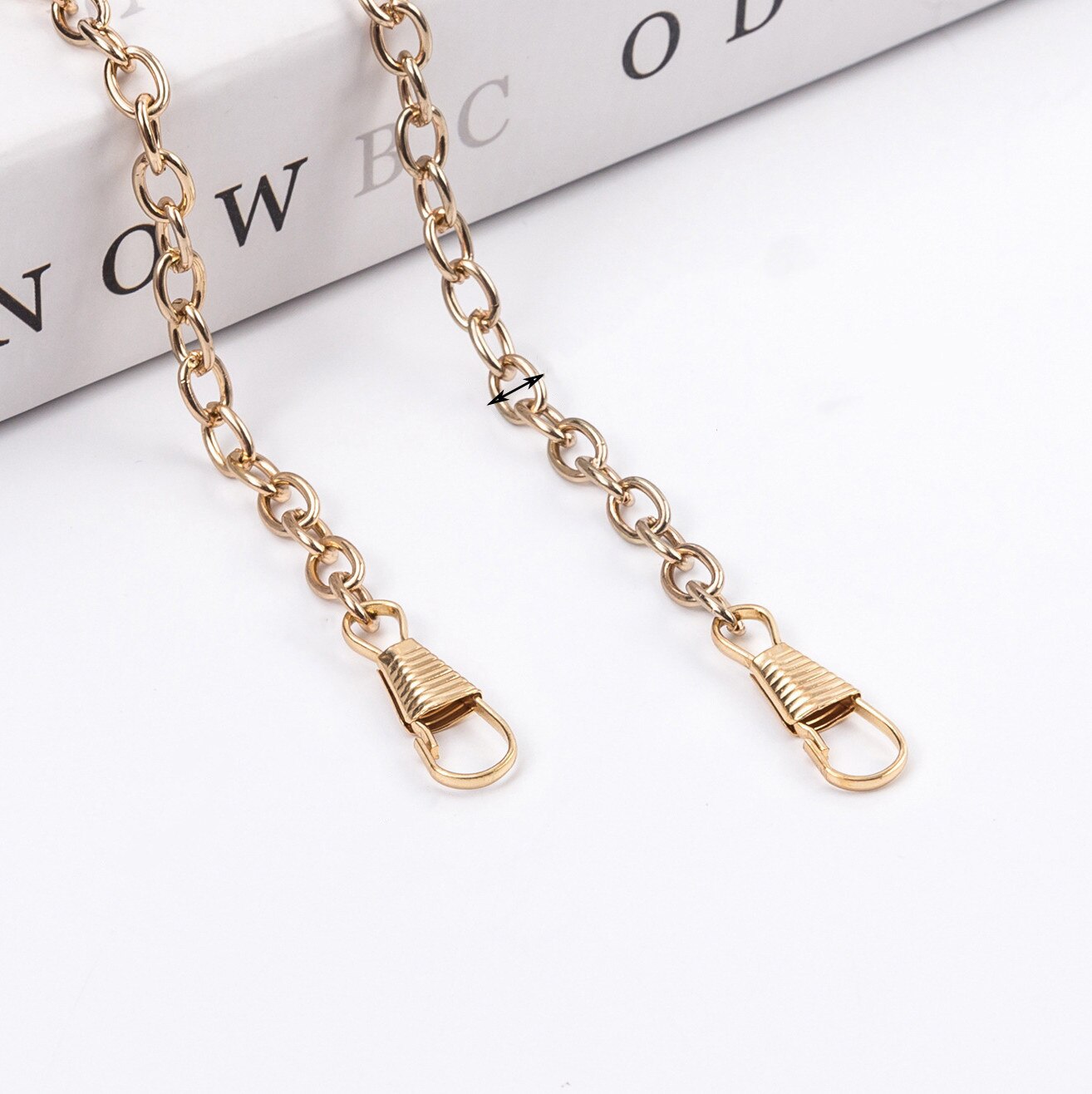 60/120cm Handbag Metal Chains Shoulder Bag Strap DIY Purse Chain Gold Silver Bag Handles Bag Accessories Chain: 60cm Gold