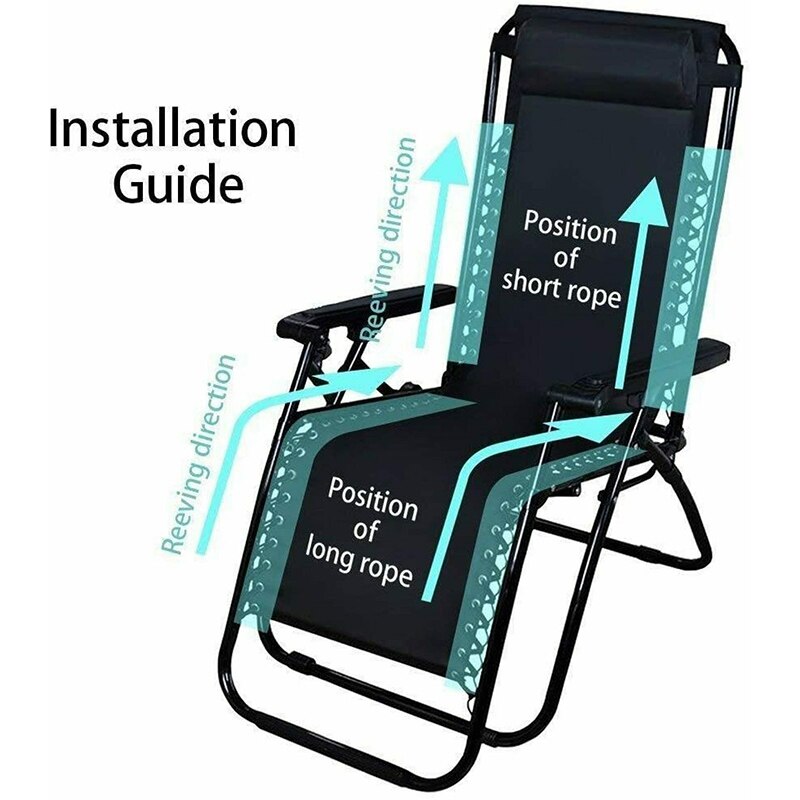 4 Pcs Elastische Koord Stabiele Voor Zero Gravity Liggende Tuin Ligstoel Stoelen FP8