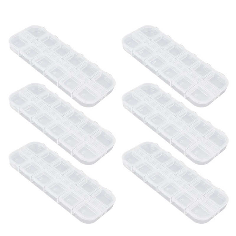 Caja de almacenamiento de uñas, joyero de plástico, organizador transparente para joyas