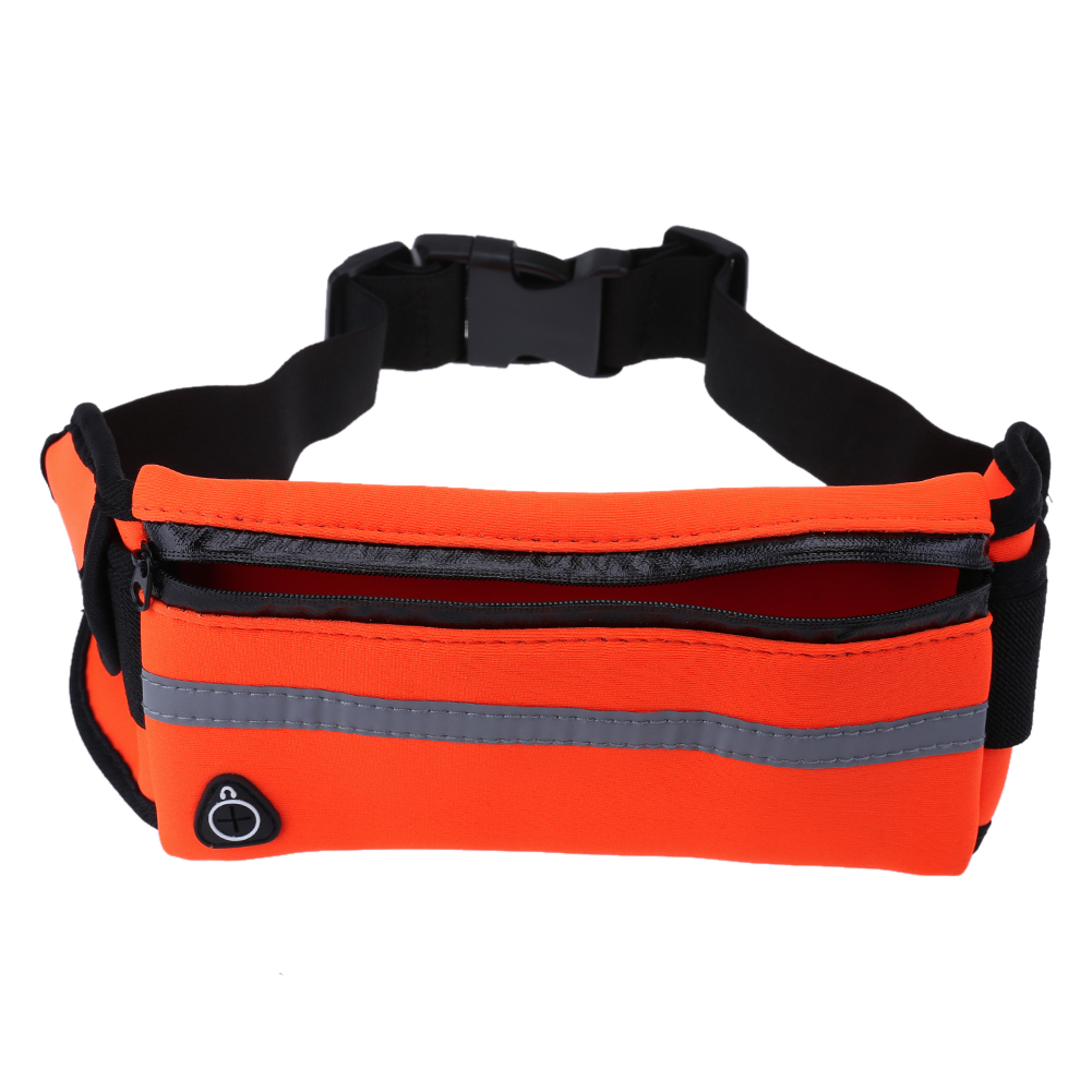 Running Waist Bag Outdoor Sports Jogging Fanny Phone Holder Belt Pack Canvas Men Women Phone Key Zipper Fitness Cycling Pouch: Orange 38x10cm