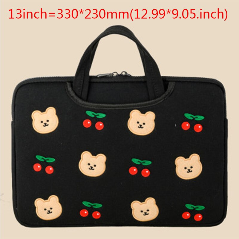 Cotton Bear torby do przechowywania laptopa na rękaw 11/13 cala dla Macbook Air Pro 13 15 torebka na komputer teczka torba na notebooka: C handbag 13inch