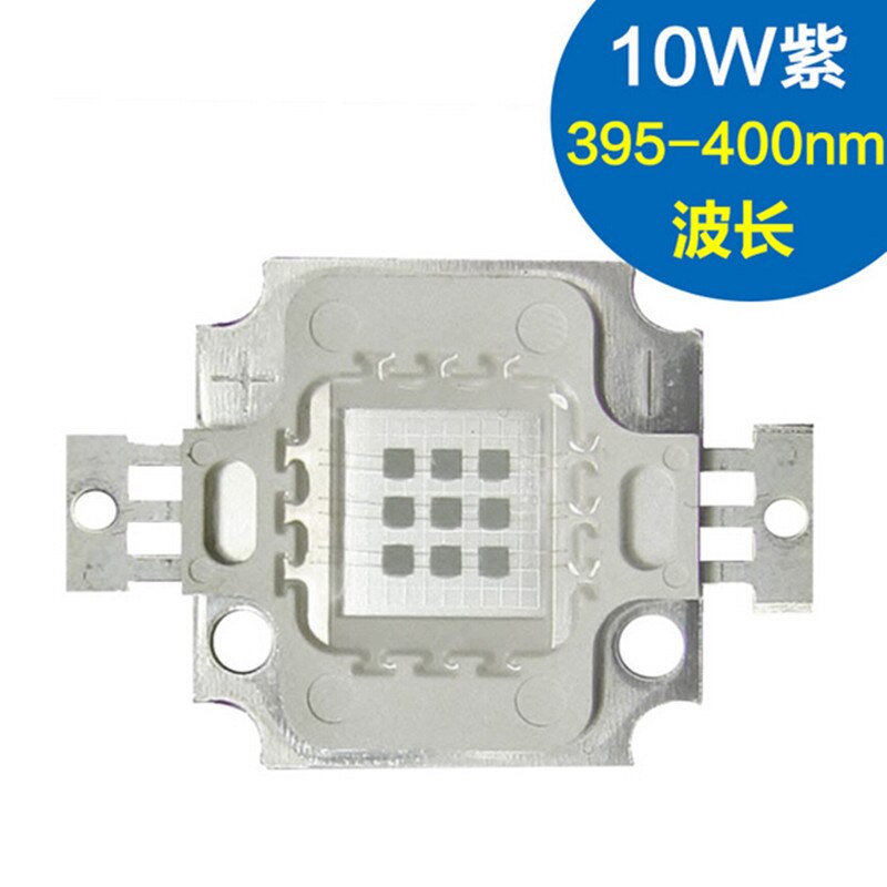 10W UV LED CHIP lamp vissen LED COB manicuring paars Bead 395-400nm 900mA 9.0-11.0V 30-60LM 45mil taiwang 10PCS