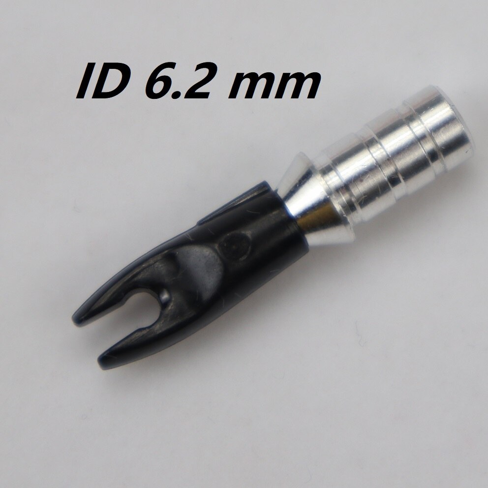 36pcs Arrow Pin Nocks Arrow Nock +Aluminum Pin For 4.2 mm 6.2 mm Carbon Arrow Shaft DIY Archery Accessories: ID 6.2 mm Black
