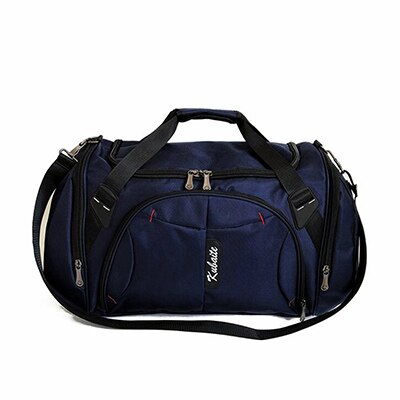 Lightweight Training Bag Canvas Outdoor Bag Large Capcity Women Travel Bag Independent Shoe Position Fitness Handbag Sport Bags: Blue