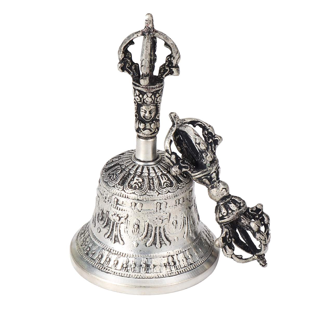 Retro metal cobre mão sino handheld sinos meditação espiritual cantando artesanato de bronze chamada artesanal sino instrumentos musicais