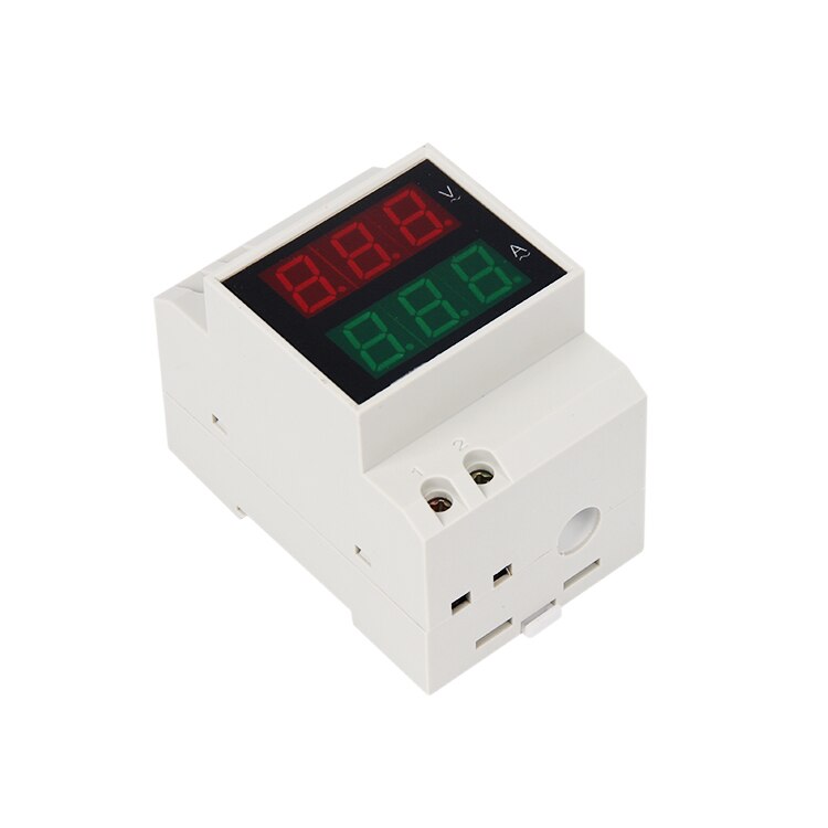 Din Rail Dual LED Display Voltage and Current Meter Din-rail Voltmeter Ammeter range AC 80-300V 0.1-99.9A D52-2042