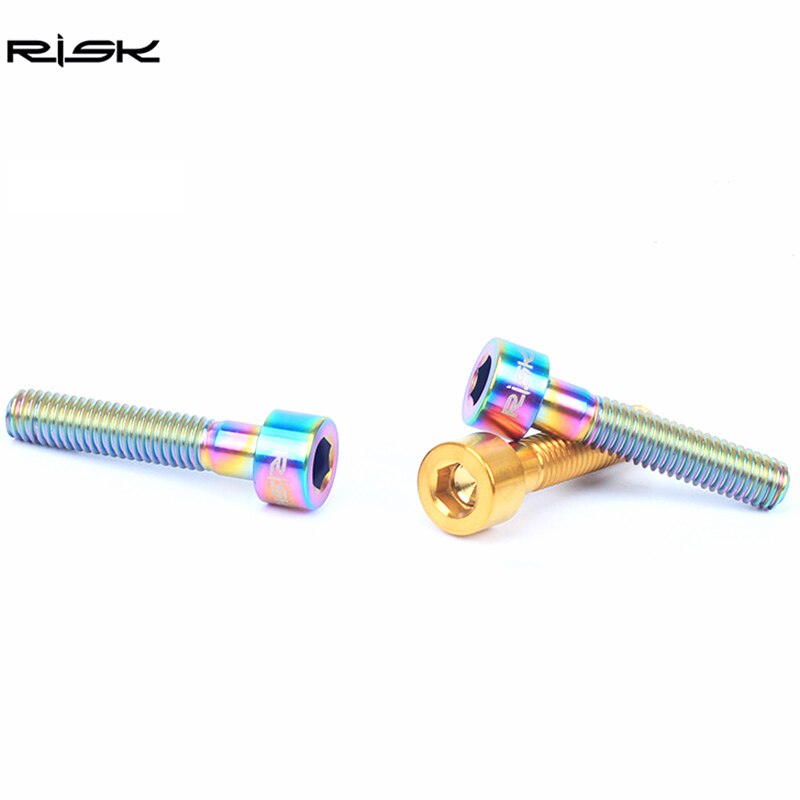Risiko 1 stk  m6 x 30/35/40/50mm titan bolt for sykkel hodesett bolt 1 1/8 ti stamme hette bolt sykkel kolonne skrue sykkel hodesett deler