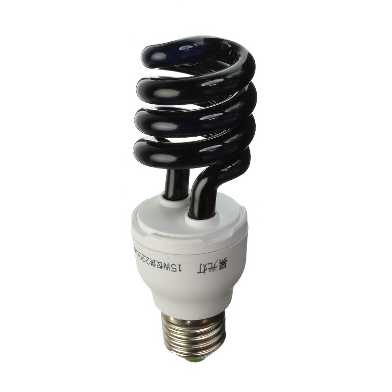 E27 UV Light Bulb Ultraviolet Lamp Fluorescent CFL 5/15/20W Spiral Enegy Saving Black Light Violet Lighting 220V 300-400nm: 15W