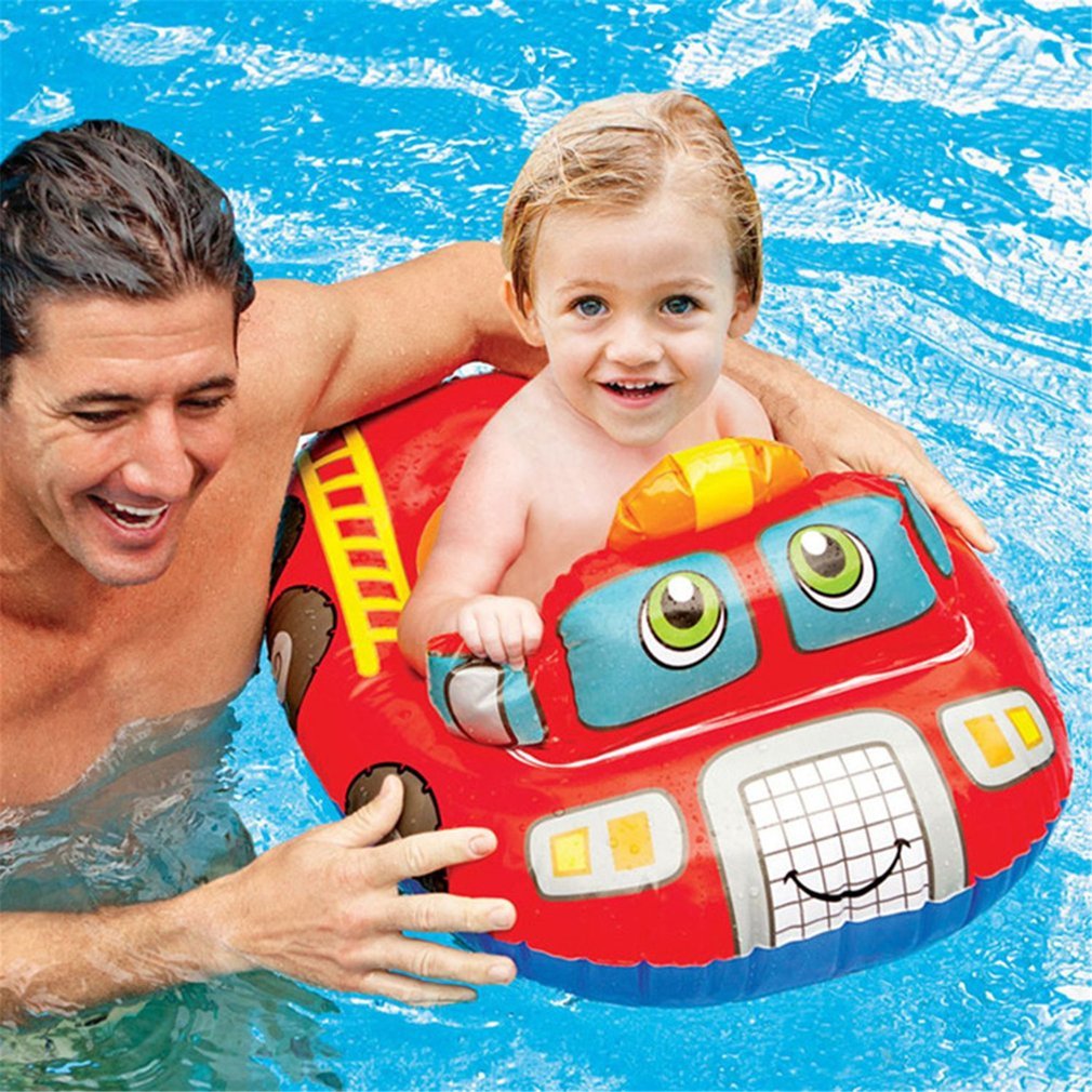 Bonito flotador de agua de dibujos animados para bebé, círculo hinchable grueso, asiento de barco, juguete de seguridad para natación piscinas, niños, piscina, anillo de natación, juguetes para bebés