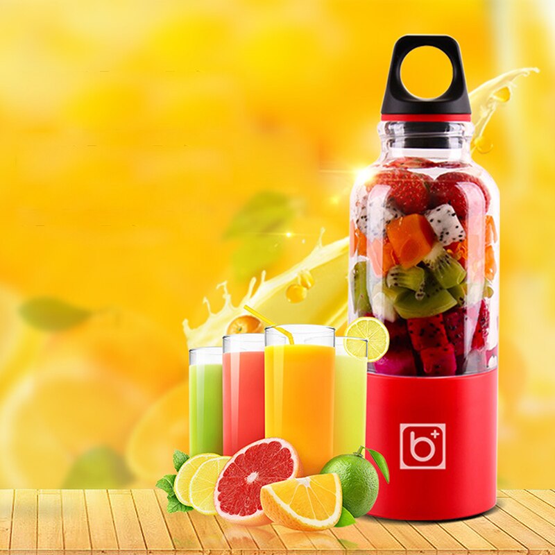 4 Blades Portable Blender Mix Pro Electric USB Rechargeable 500ml Juicer Cup Extractor Shakes Fruit Smoothie
