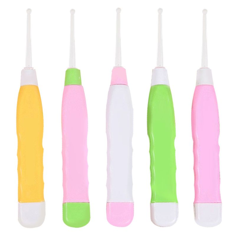 Cartoon Led Licht Oor Pick Cleaner Lepel Zaklamp Oorsmeer Removal Tool Set Veilig 667D