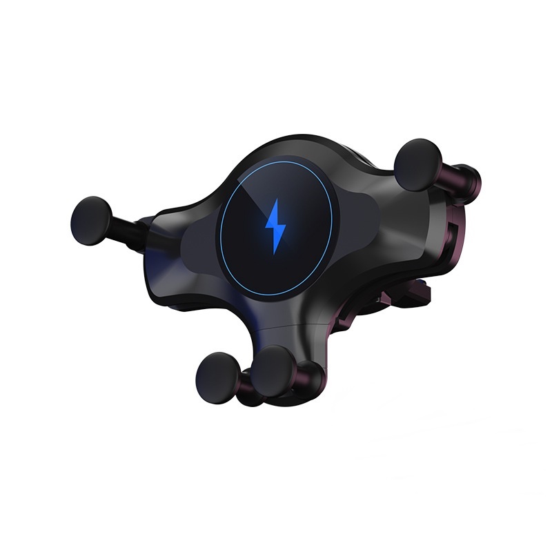 Tongdaytech 10w auto qi fast wireless charger gravity car phone holder for iphone 8 xs 11 pro samsung  s20: Black