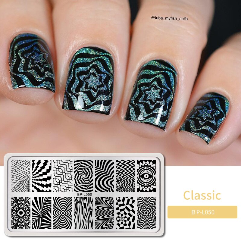 BORN PRETTY Leopard Stamp Plates for Nails Stainless Steel Square Print Animal Skull Image Nail Stamping Plates Templates