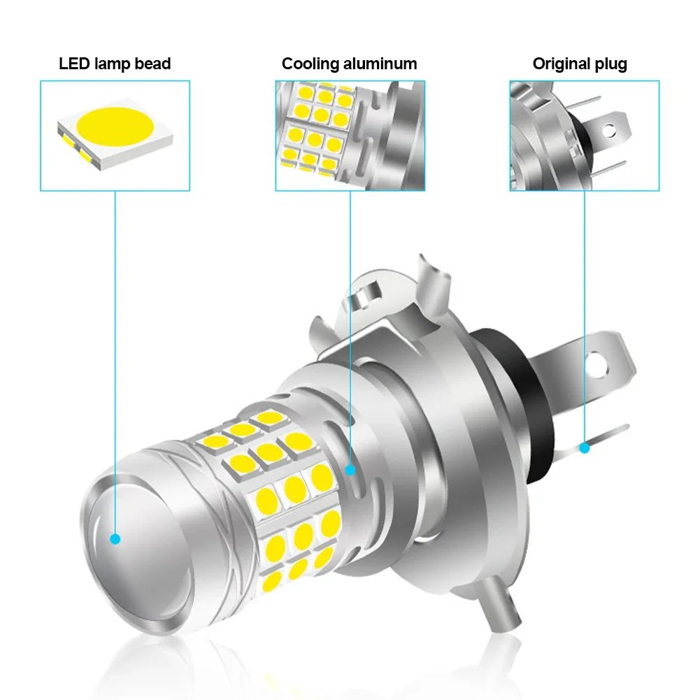 H4/BA20D/H6/P15DLed Motorfiets Koplamp 42SMD LED Lamp Moto Hoge/Dimlicht Lampen Lamp mistlampen 12V Wit