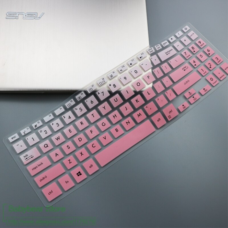For Asus VivoBook 15 X507 X507MA X507M X507AU x507ua X507U Y5000U YX560UD X560U X560 X560UD Laptop Keyboard Cover Skin Protector: fadepink