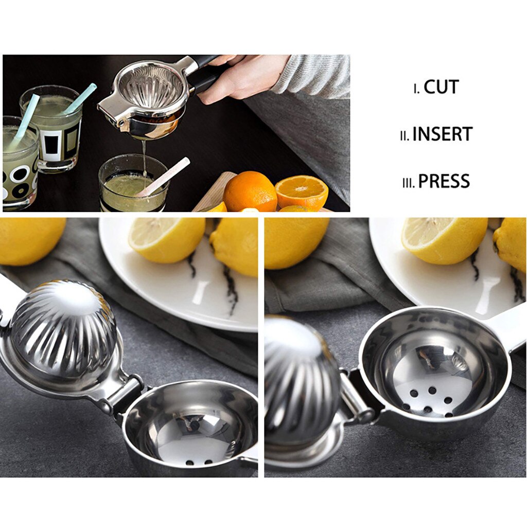 Lemon Citrus Juicer Stainless Steel Heavy Metal Manual Lime Juicer Manual Squeezer Bowl Squeezed Lemon Squeezer Bar KitchenTool