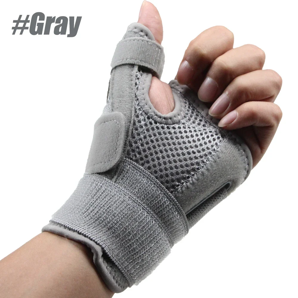 Flexible Splint Wrist Thumb Support Brace for Tendonitis Arthritis Breathable Thumb Protector Guard Fits Right and Left Hand: Light Grey