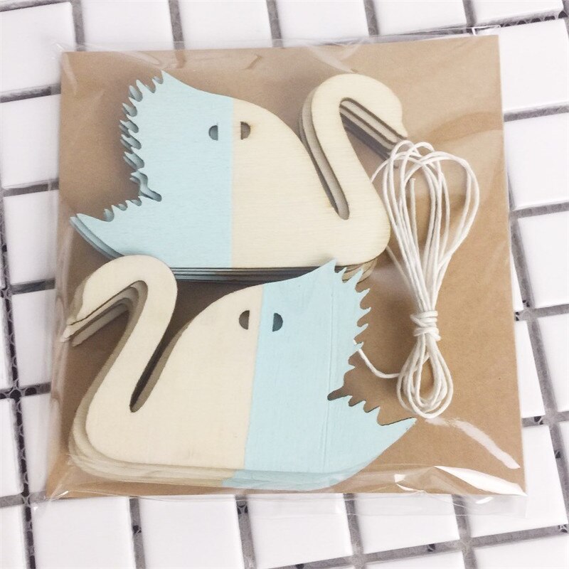 Ins Nordic Macaron Houten Zwaan Decor Banner Pasgeboren Baby Slaapkamer Decoratie Beddengoed Bumpers Kids Party Vlaggen Kids Meisjes: blue