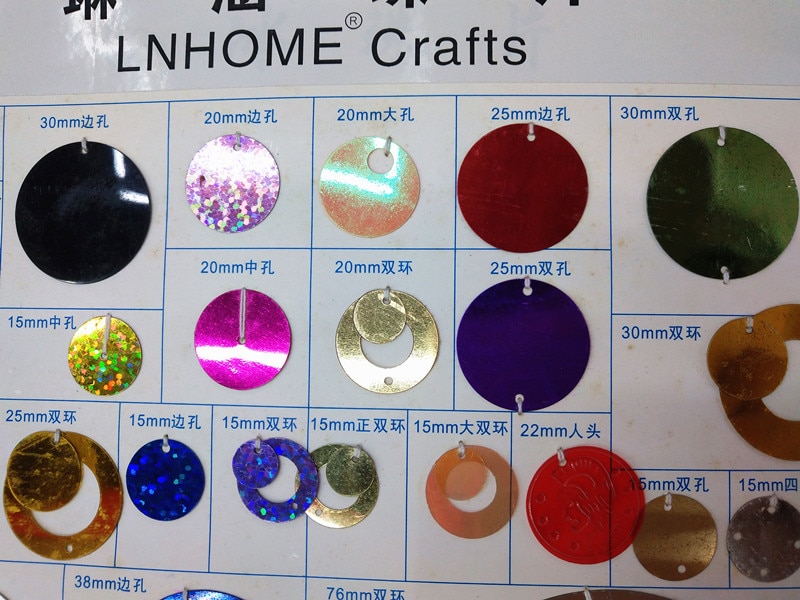 500g grande Paillette plate ronde en PVC 30mm pour artisanat avec 2 trous latéraux couleurs paillettes