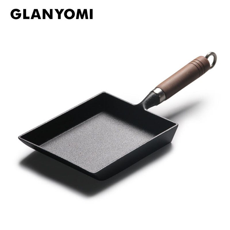 Verdikte Japanse Omelet Pan / Tamagoyaki Pan, non-stick Rechthoek Mini Ei Koekenpan-Gietijzer/Aluminium