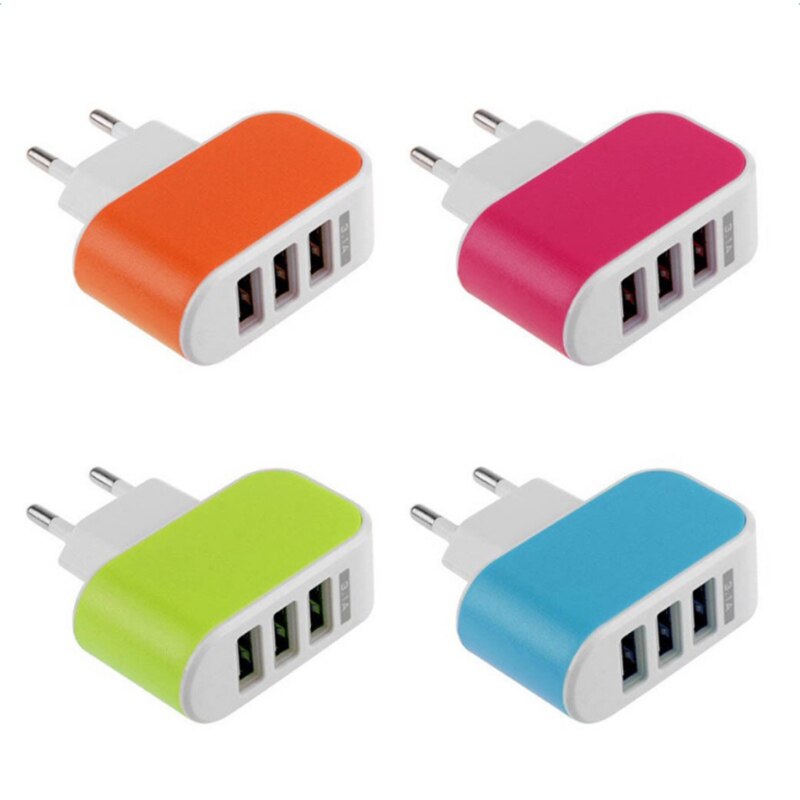 nouveauté 3 Ports 3.1A Triple Port USB mur maison voyage chargeur secteur adaptateur prise ue chargeur de téléphone portable directe