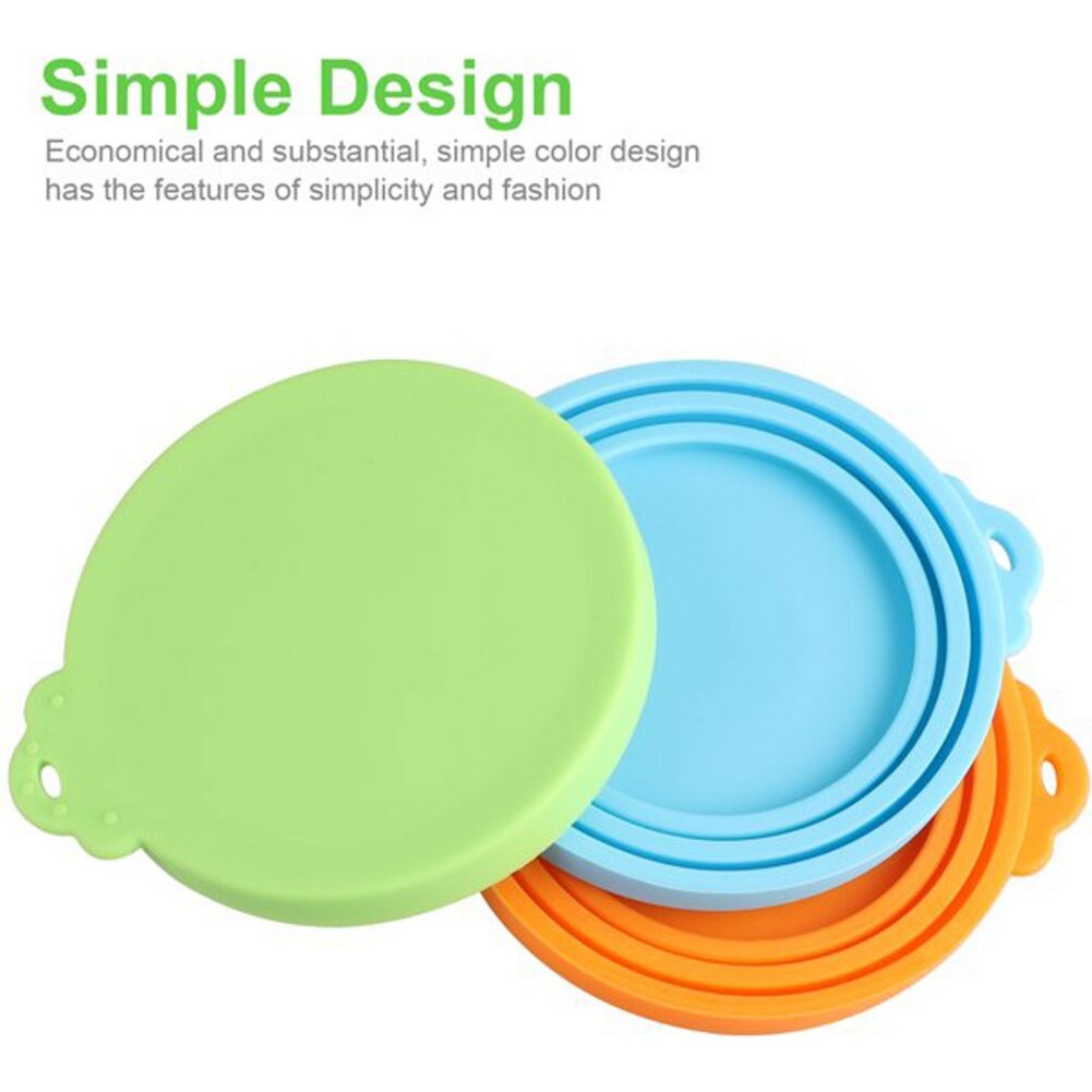 3 In 1 Reusable Food Storage Lid Keep Fresh Tin Cover Cans Cap Pet Can Box Cover Silicone Can Lid Kitchen Sealing Supplies