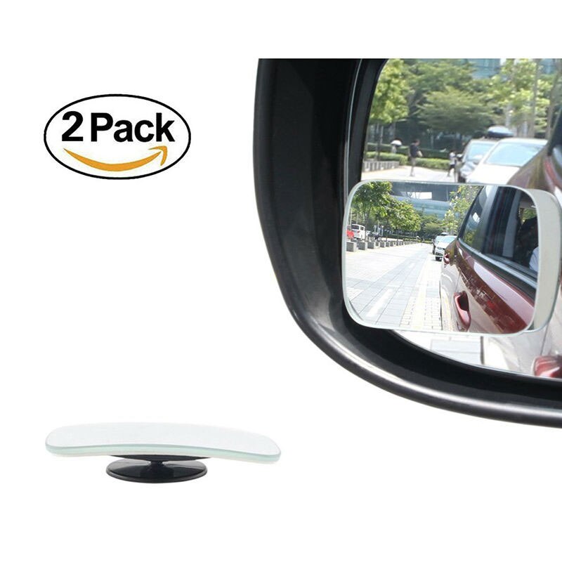 1X360 Graden Verstelbare Auto Dodehoekspiegel Auto Groothoek Bolle Parkeer Achteruitkijkspiegel Clear Slim Vierkante zijspiegel