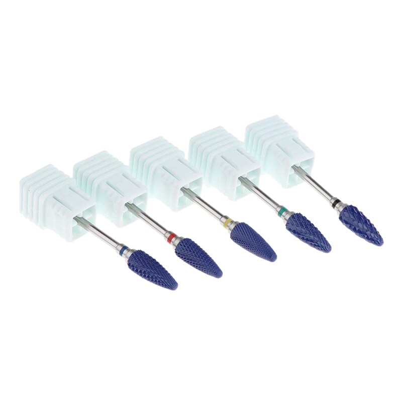 Keramische Nagel Boor Set Voor Natuurlijke En Kunstmatige Nagels, Top Cuticle Schoon Gel Removal Tool Kit, pack Van 5