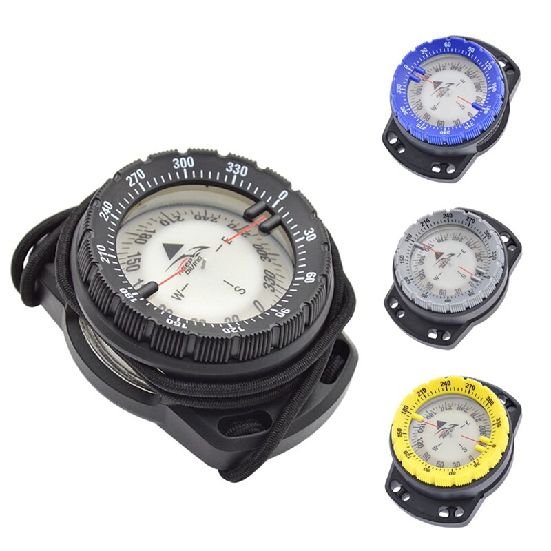 Reloj de deportes acuáticos a 50m, brújula impermeable equilibrada, brújula subacuática, buceo, brújula, equipos luminosos