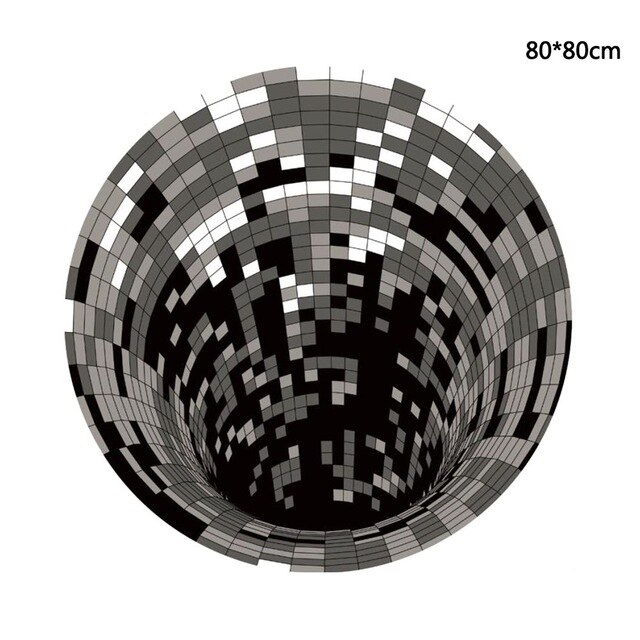 3D Swirl Print Optical Illusion Area Rug Carpet Floor Pad Doormat Home Decor