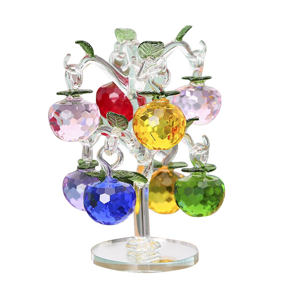 DIY Christmas Crystal Apple Tree Decoration Apples Crafts Home Decoration Figurines Souvenirs Decor Ornaments Year