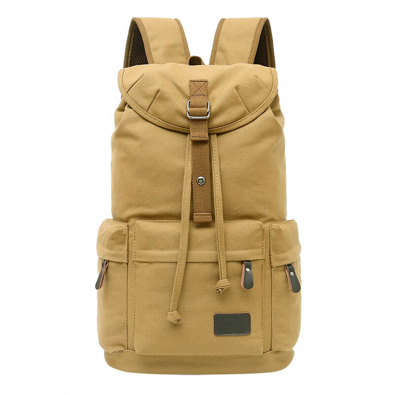 Large Capacity Rucksack Man Travel Duffel Large School Backpack for Teenagers Boy Male Canvas Backbag Men outdoor Backpack: Khaki