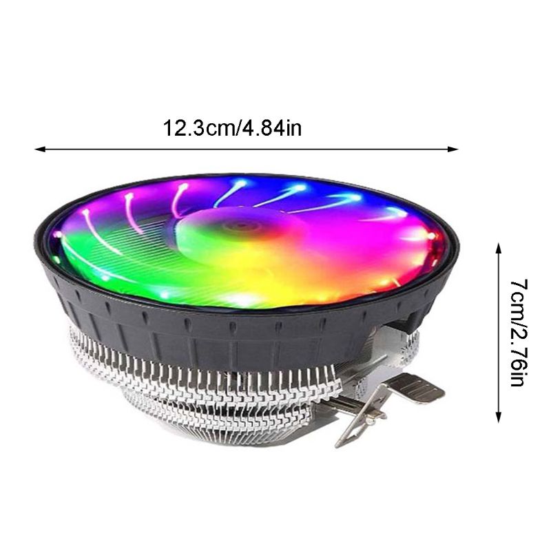 CPU Cooler Radiator Low Noise RGB Glow Cooling Fan... – Grandado