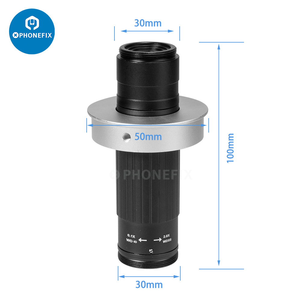 Verstelbare 180X 120X 300X 200X 130X Zoom C-Mount Lens 0.7X ~ 4.5X Vergroting 25Mm Voor Hdmi Usb industrie Video Microscoop Camera: Paars