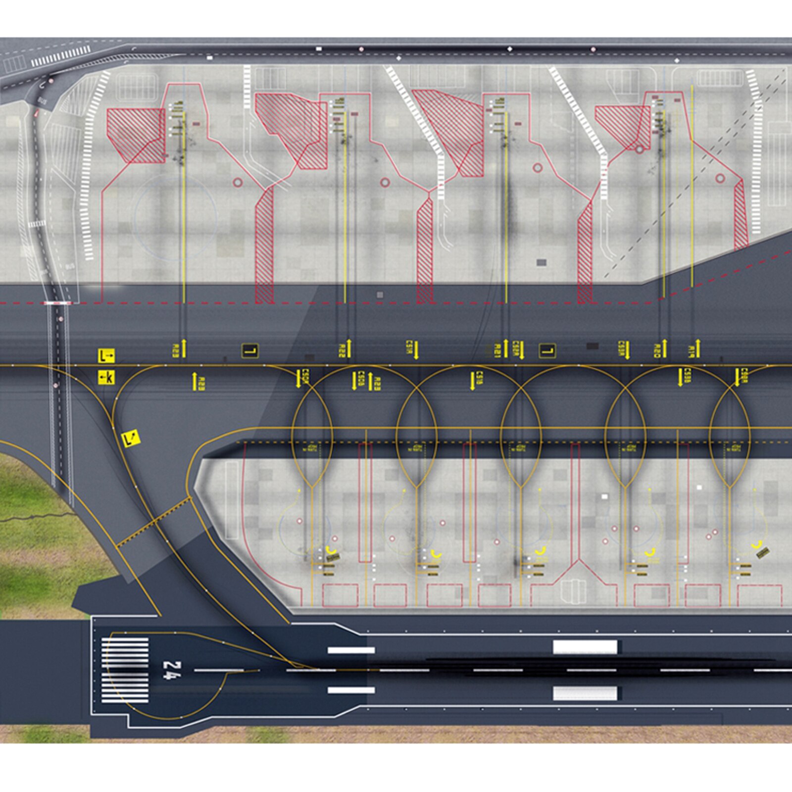 Regional Model Airport Layout Sheet 1/400 1/500 Support Vehicles Accessories