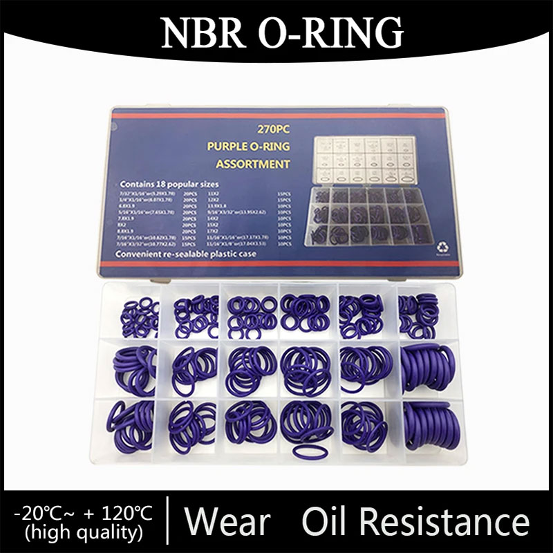 Doos Rubber NBR O Ring CS 1.5mm Assortiment Zwarte O-Ring Afdichting Set Nitril Ringen Voor Auto O Ring Kit: TRANSPARENT