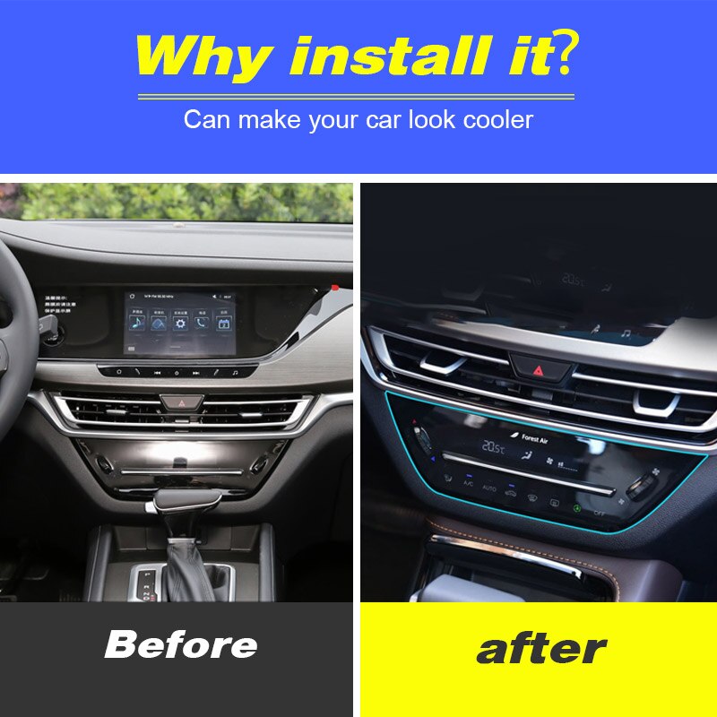 Vtear For Changan CS35 Plus GPS Navigation film sticker Car interior decoration dashboard trim air conditioning panel parts