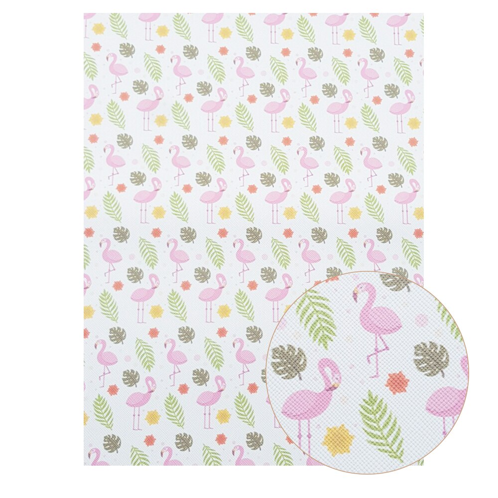 22*30cm a4 tyglakan i konstläder flamingo unicorn utskrift söta djur rosett tyg gör det själv handväskor material syntetiskt läder: 20