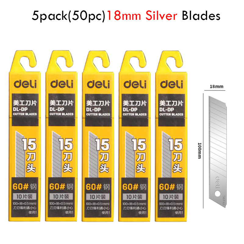 Metal Multifunctional 6 In 1 커터칼 Portable Retractable Box Cutter Heavy Duty 18MM/25MM Stainless Steel Utility Knife Supplies: Brown