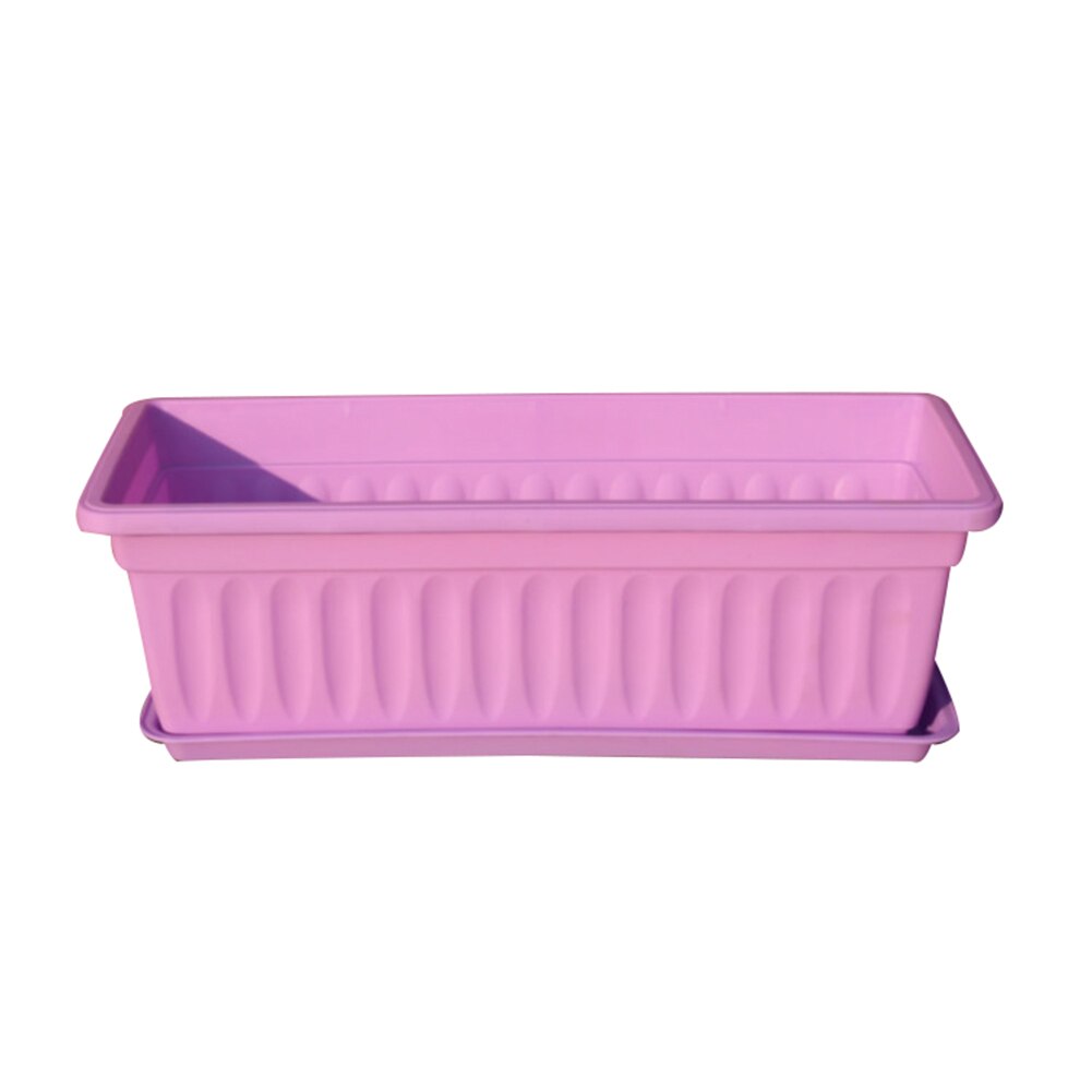 3Pcs Balkon Tuin Bloem Bonsai Kom Kwekerij Wastafel Planter Imitatie Rechthoekige Groente Bloem Planter Hars Planten Pot: Purple 44x19x14cm