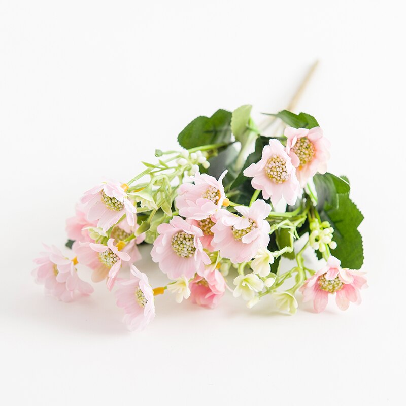 Flores artificiales de seda, jarrones de margaritas para decoración del hogar, accesorios de boda, liquidación decorativa, girasol de Navidad: Rosa