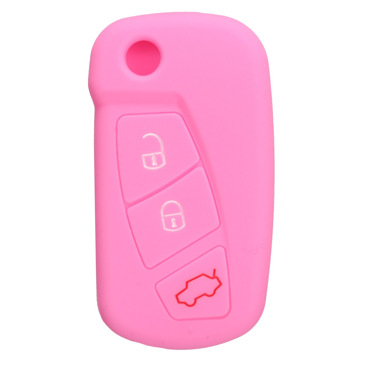 16 Kleur Siliconen 3 Button Remote Flip Key Case Fob Cover Bescherm Houder Voor Ford Ka: Roze