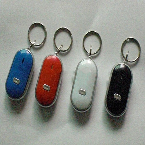 Anti-verloren Led Key Finder Vinden Locator Sleutelhanger Fluitje Pieptoon Controle Torch