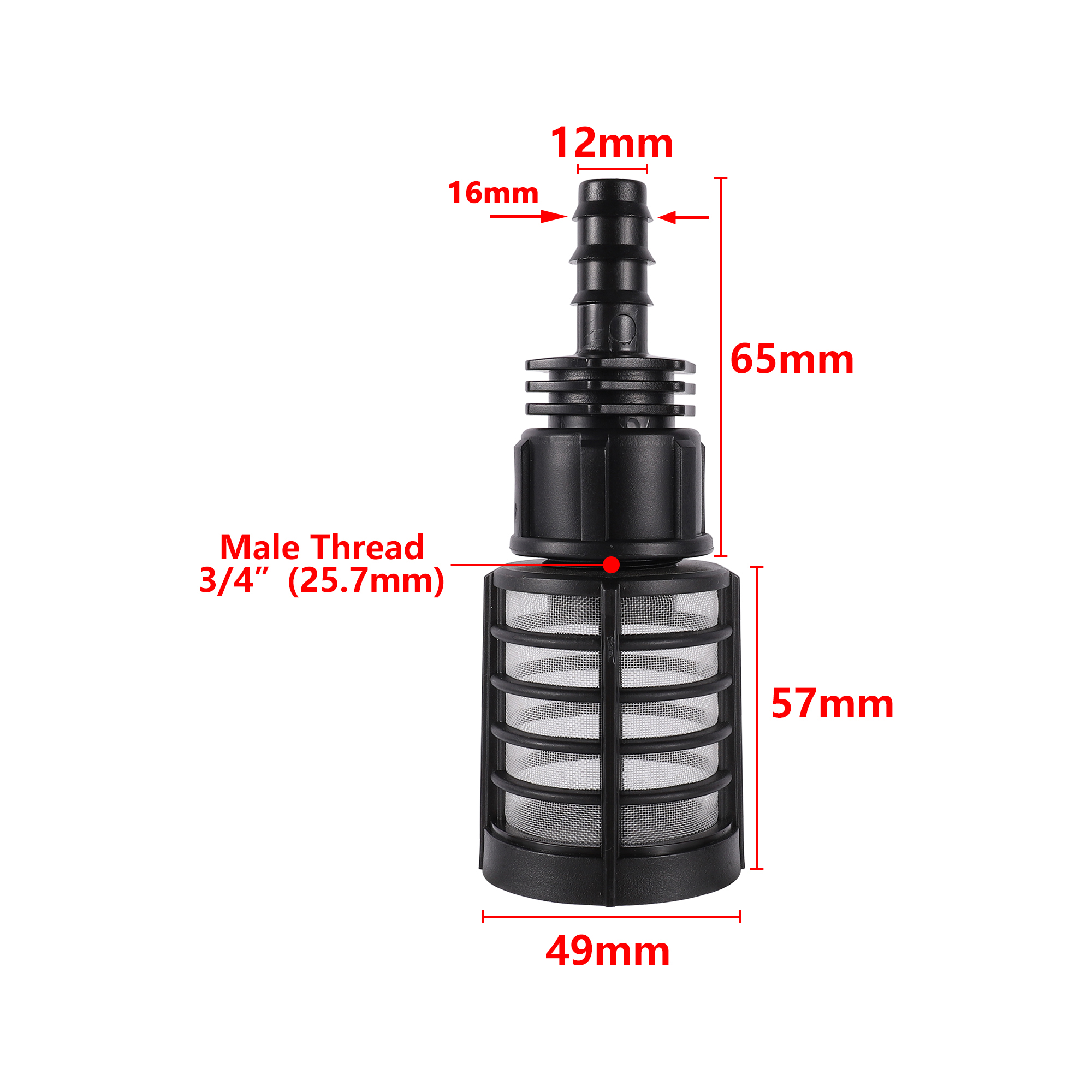 Microfiltro de agua de malla de rosca macho de 3/4 ", 60 Dn16/20, lavadora de alta presión, filtro de entrada autocebante, herramienta de percolación para acuario: Oro