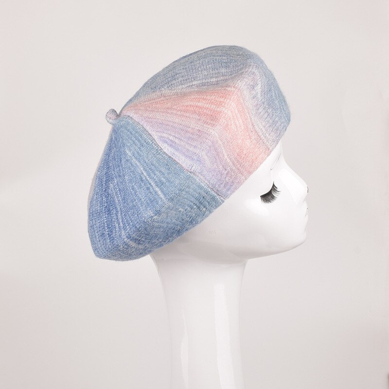 Béret tricoté en laine caméléon rétro pour filles, chapeau de peintre artistique à la , version coréenne, assorti avec tout, chapeau tide, automne et hiver: 2