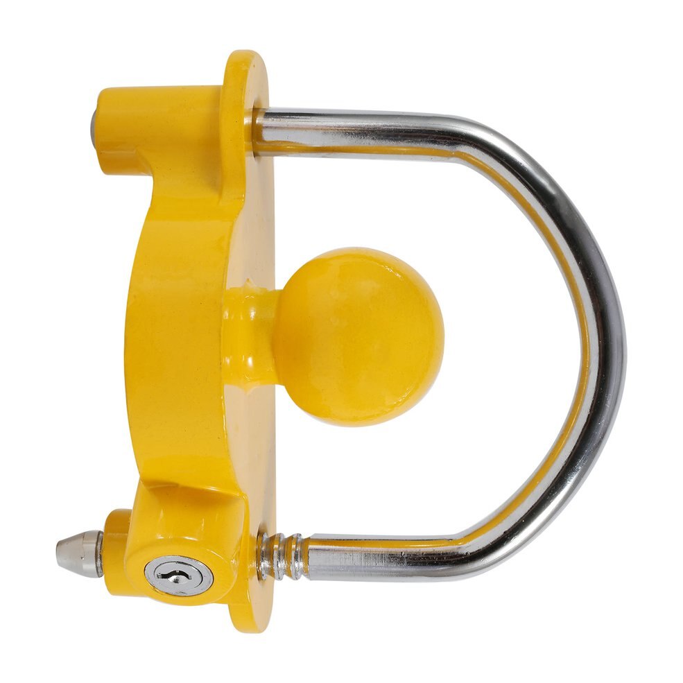 Universal High Security Hitch Lock Caravan Trailer Coupling Tow Ball Lock Yellow 50mm Durable Safety